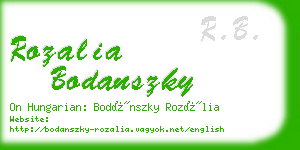 rozalia bodanszky business card